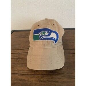 Seattle Seahawks 47 Brand Beige Team Logo Adjustable Hat Cap OSFM